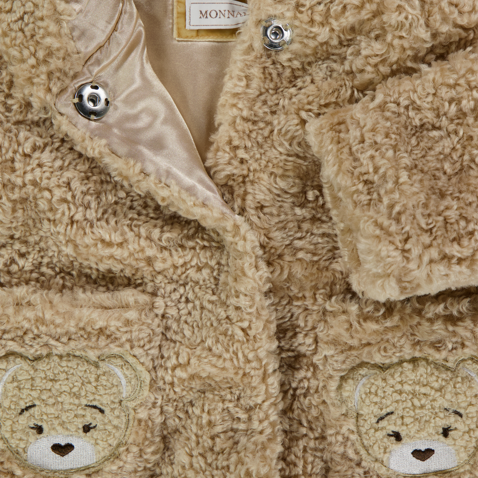 MonnaLisa Baby Meisjes Faux Fur Jassen in Beige