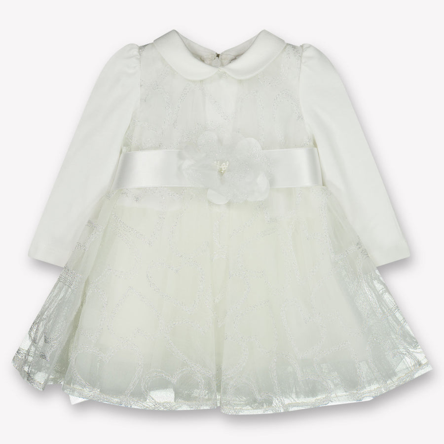 MonnaLisa Baby Meisjes Jurk in Off White
