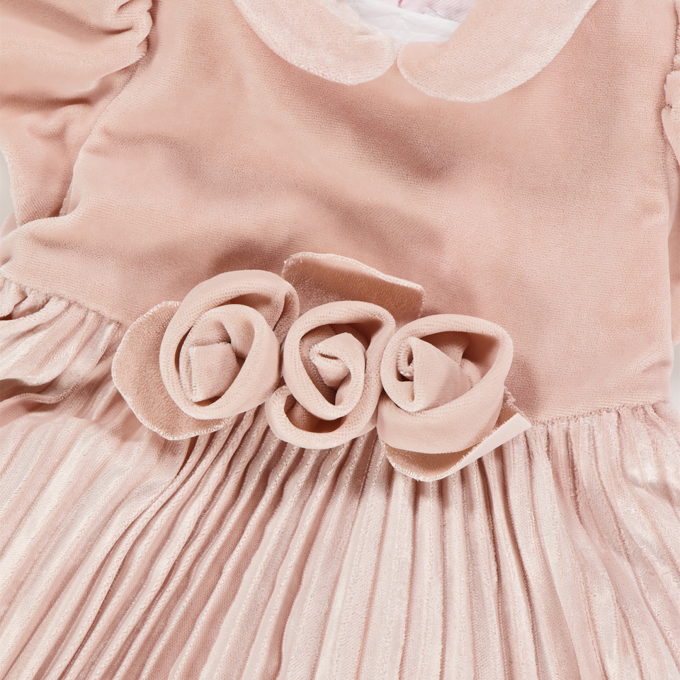 MonnaLisa Baby Meisjes Jurk in Licht Roze