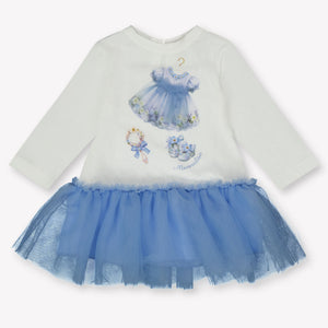 MonnaLisa Baby Meisjes Jurk in Licht Blauw