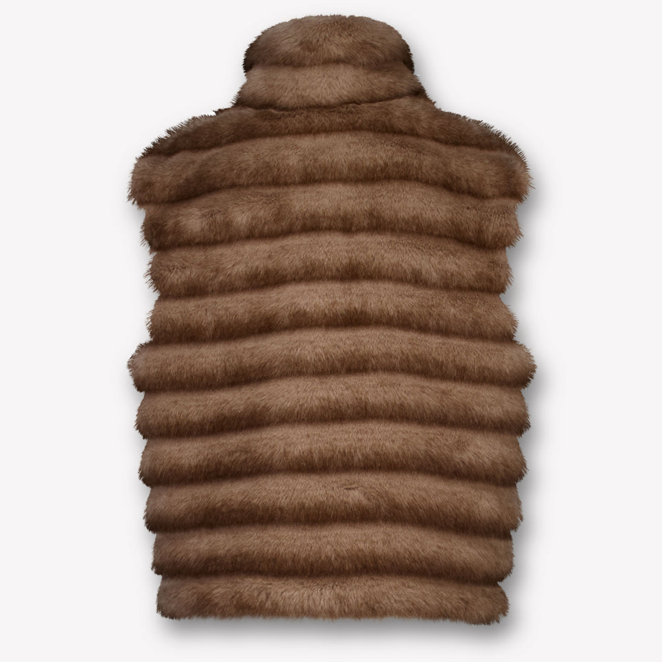 Monnalisa Kids Girls Body Warmer  Brown