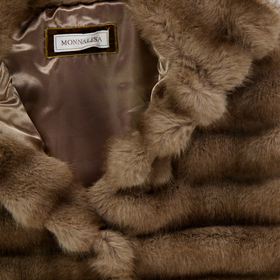 Monnalisa Kids Girls Body Warmer  Brown