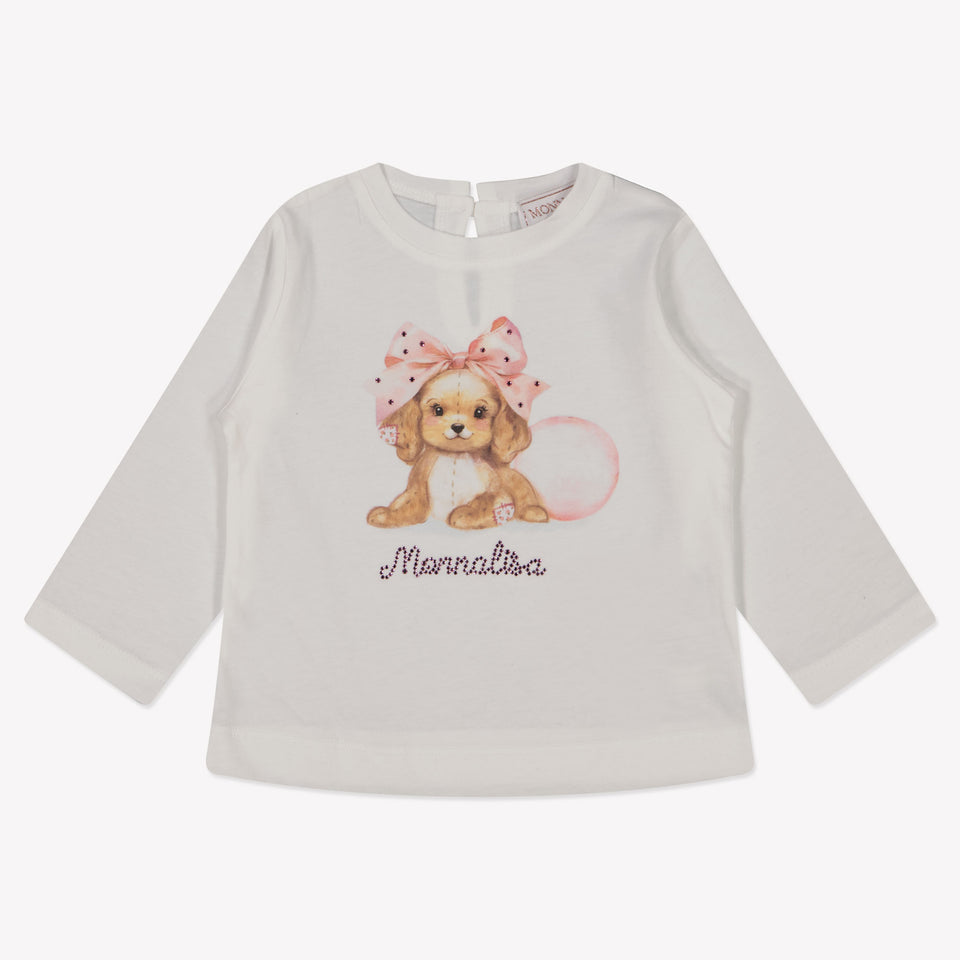 MonnaLisa Baby Meisjes T-Shirt in Off White