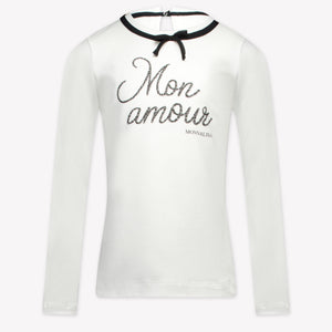 MonnaLisa Kinder Meisjes T-Shirt in Off White