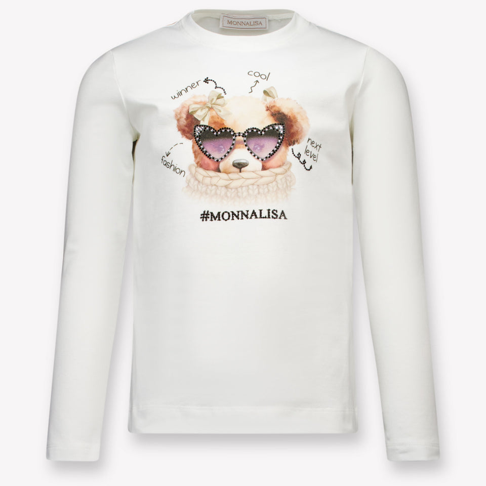 MonnaLisa Kinder Meisjes T-Shirt in Off White