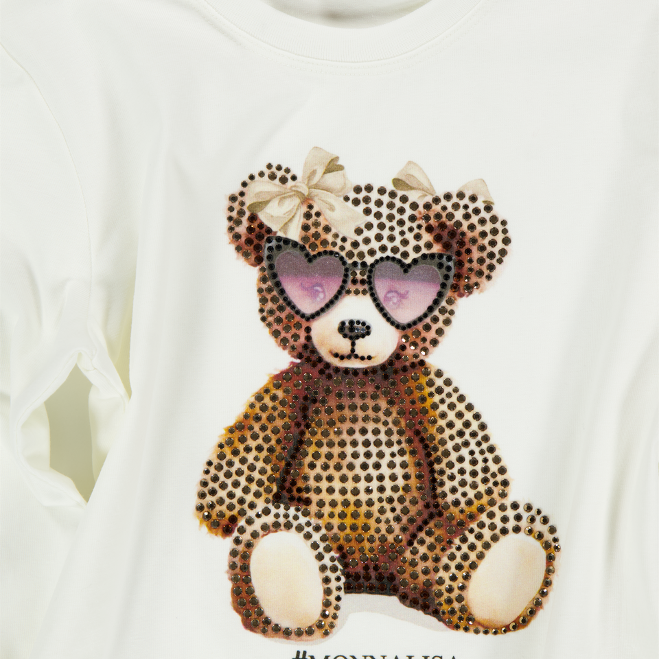 MonnaLisa Kinder Meisjes T-Shirt in Off White