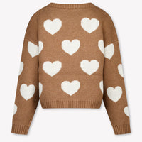 Monnalisa Kids Girls Sweater Brown