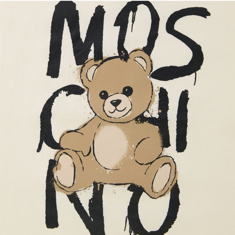 Moschino Kinder Unisex T-Shirt In Off White