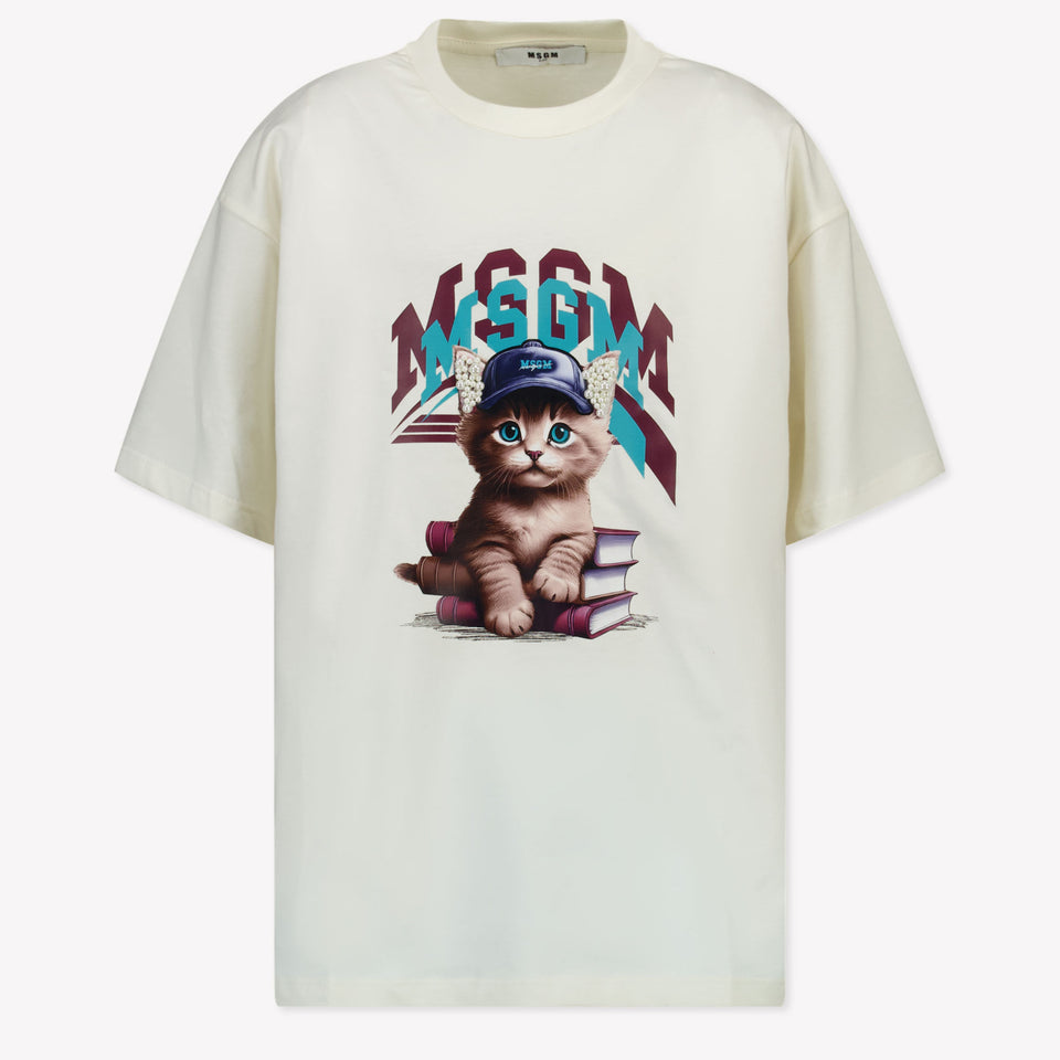 MSGM Kids Girls  T-Shirt Offwhite