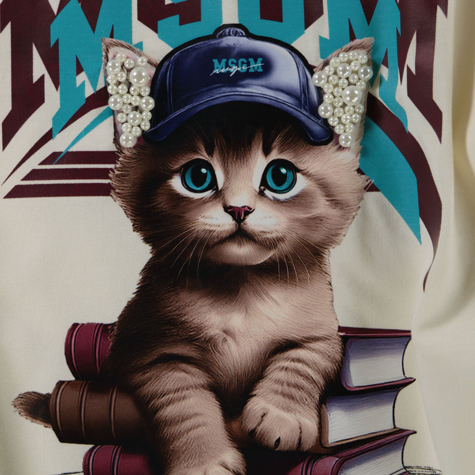 MSGM Kids Girls  T-Shirt Offwhite