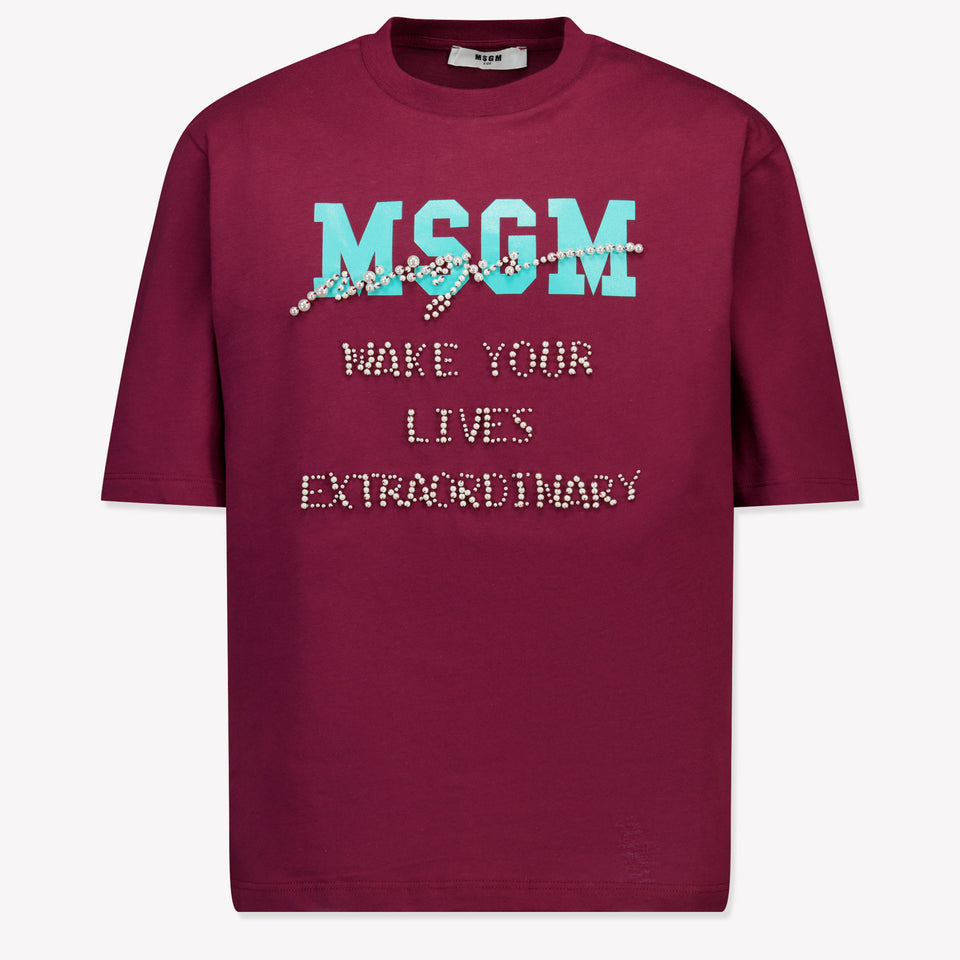 MSGM Kids Girls  T-Shirt Bordeaux
