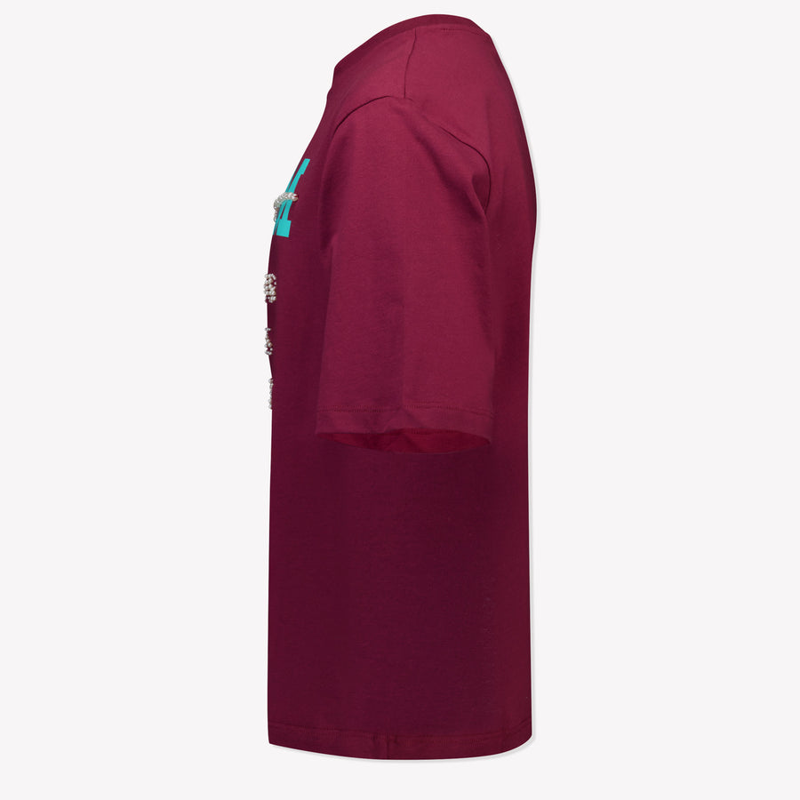 MSGM Kinder Meisjes T-Shirt In Bordeaux