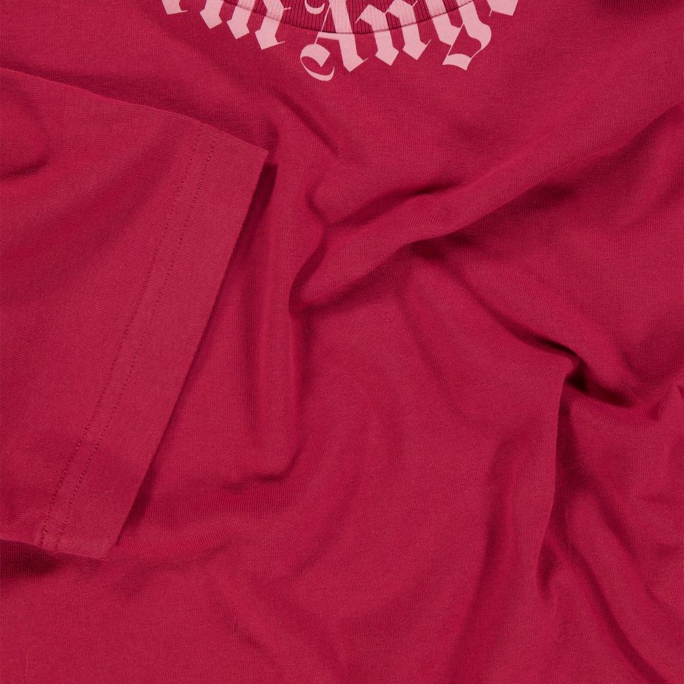 Palm Angels Kids Girls  T-Shirt Bordeaux