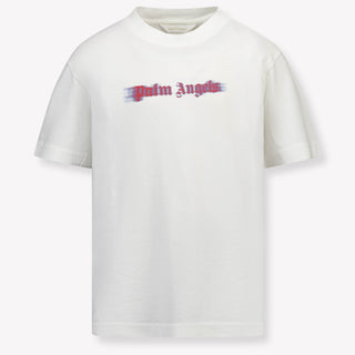Palm Angels Kinder Jongens T-Shirt In Off White