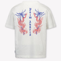 Palm Angels Kinder Jongens T-Shirt In Off White