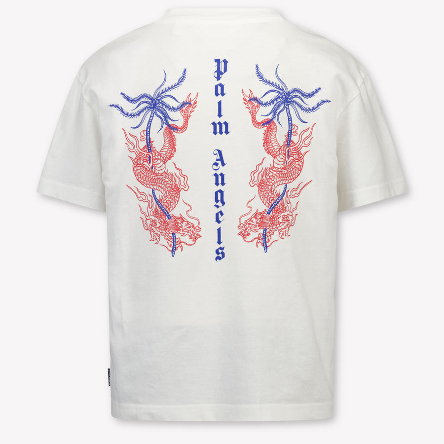 Palm Angels Kinder Jongens T-Shirt In Off White