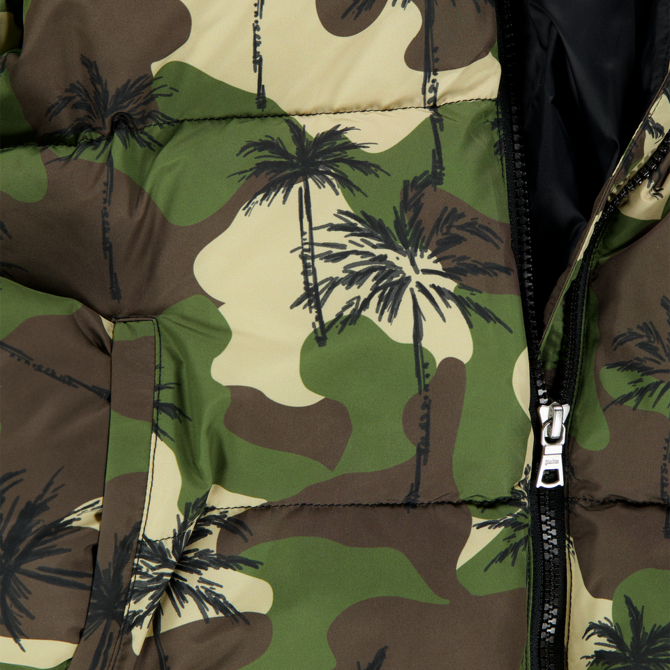 Palm Angels Kids Boys Winter Jacket  Army