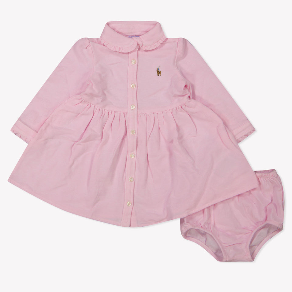 Ralph Lauren Baby Meisjes Jurk In Licht Roze