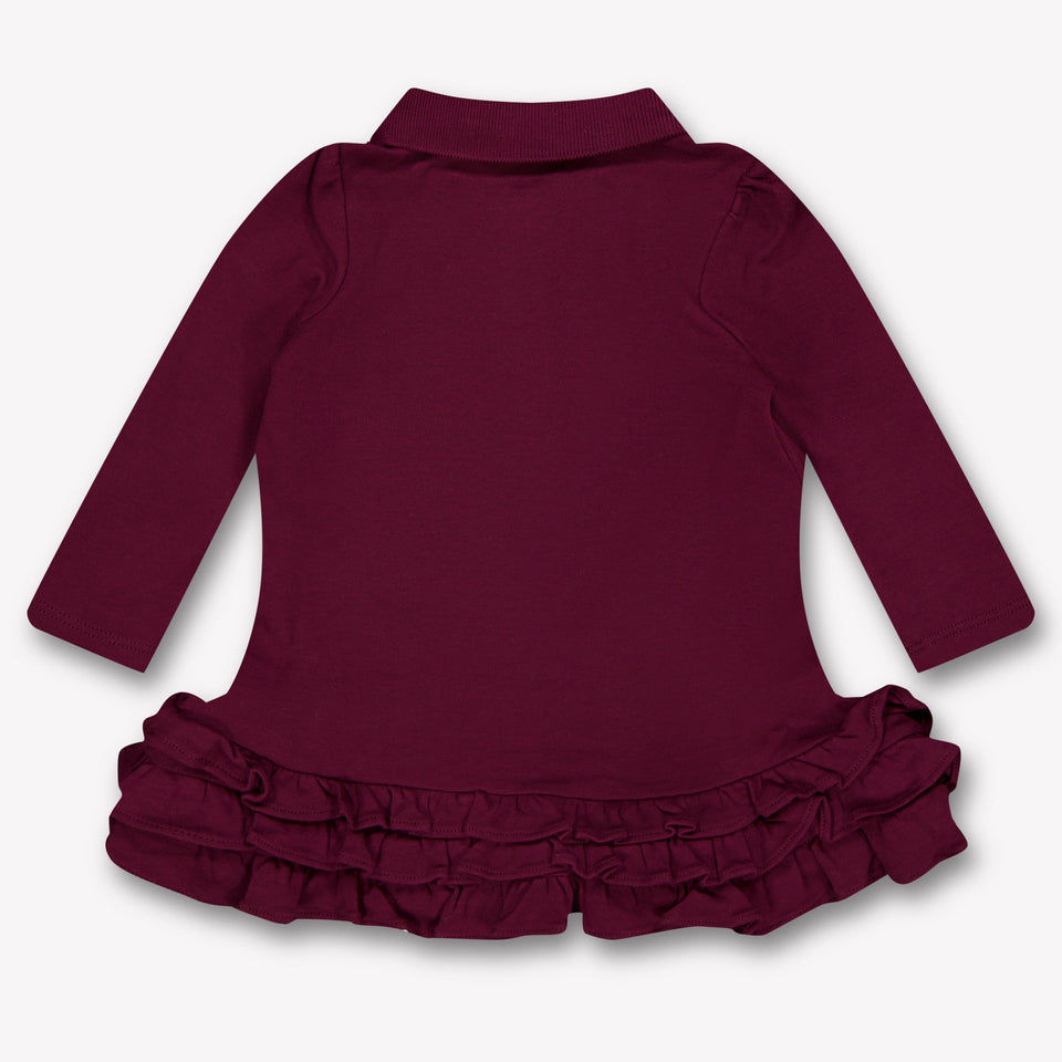 Ralph Lauren Baby Meisjes Jurk In Bordeaux