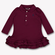 Ralph Lauren Baby Meisjes Jurk In Bordeaux