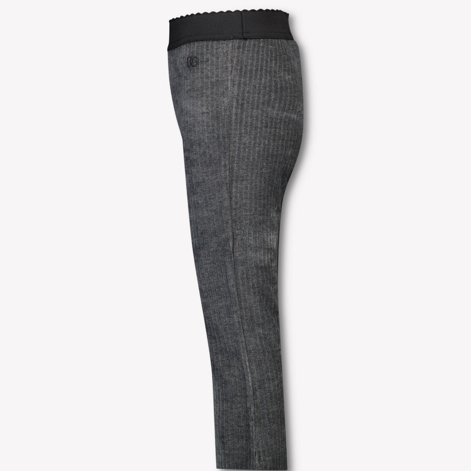 Dolce & Gabbana Kids Girls  Pants Gray