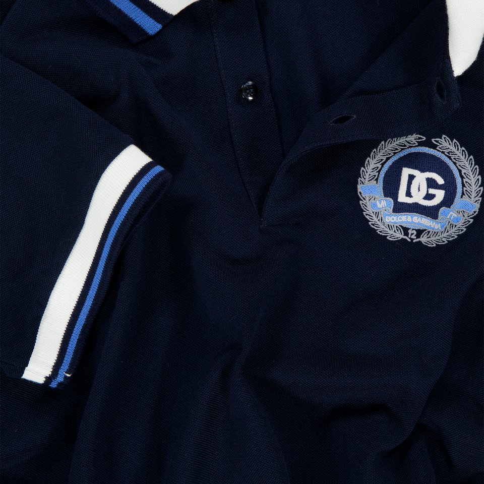 Dolce & Gabbana Kids Boys Polo  Navy