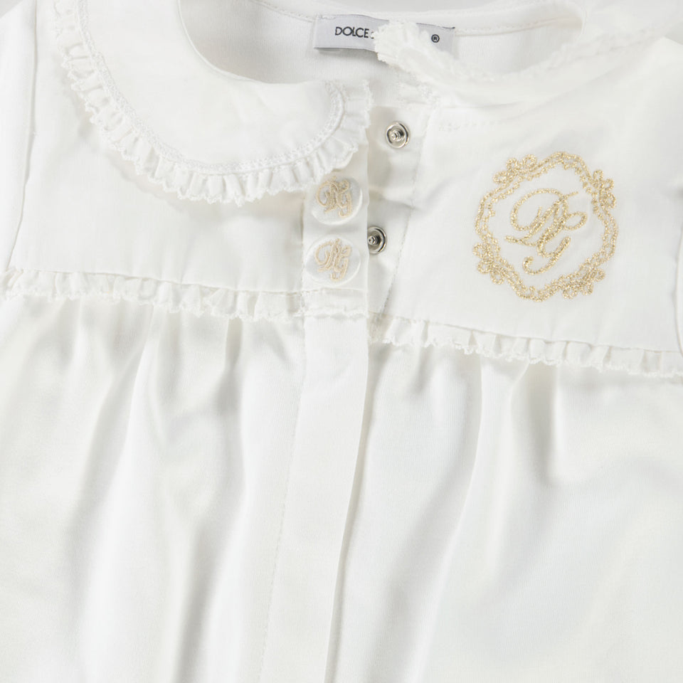 Dolce & Gabbana Baby Girls Playsuit  White