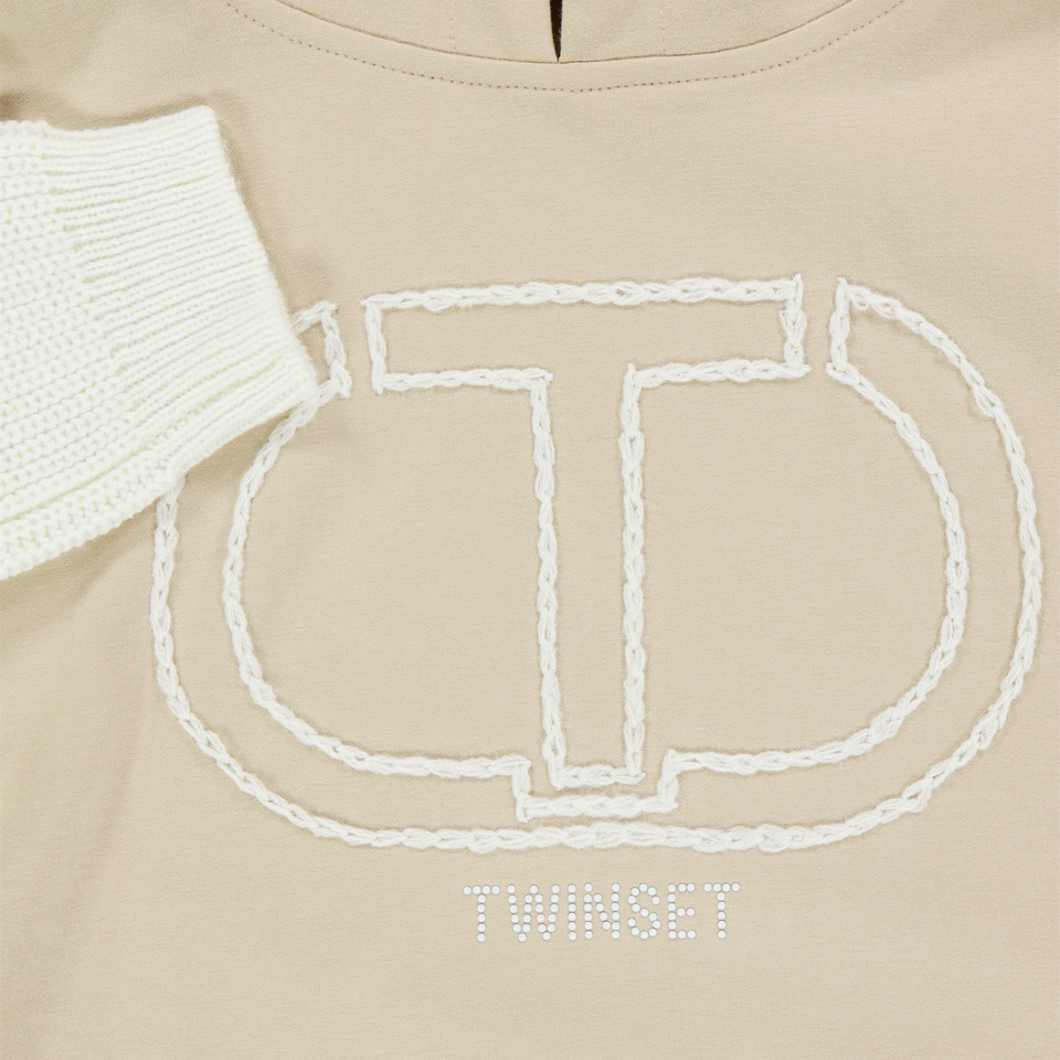Twset Kids Girls Sweater  Beige