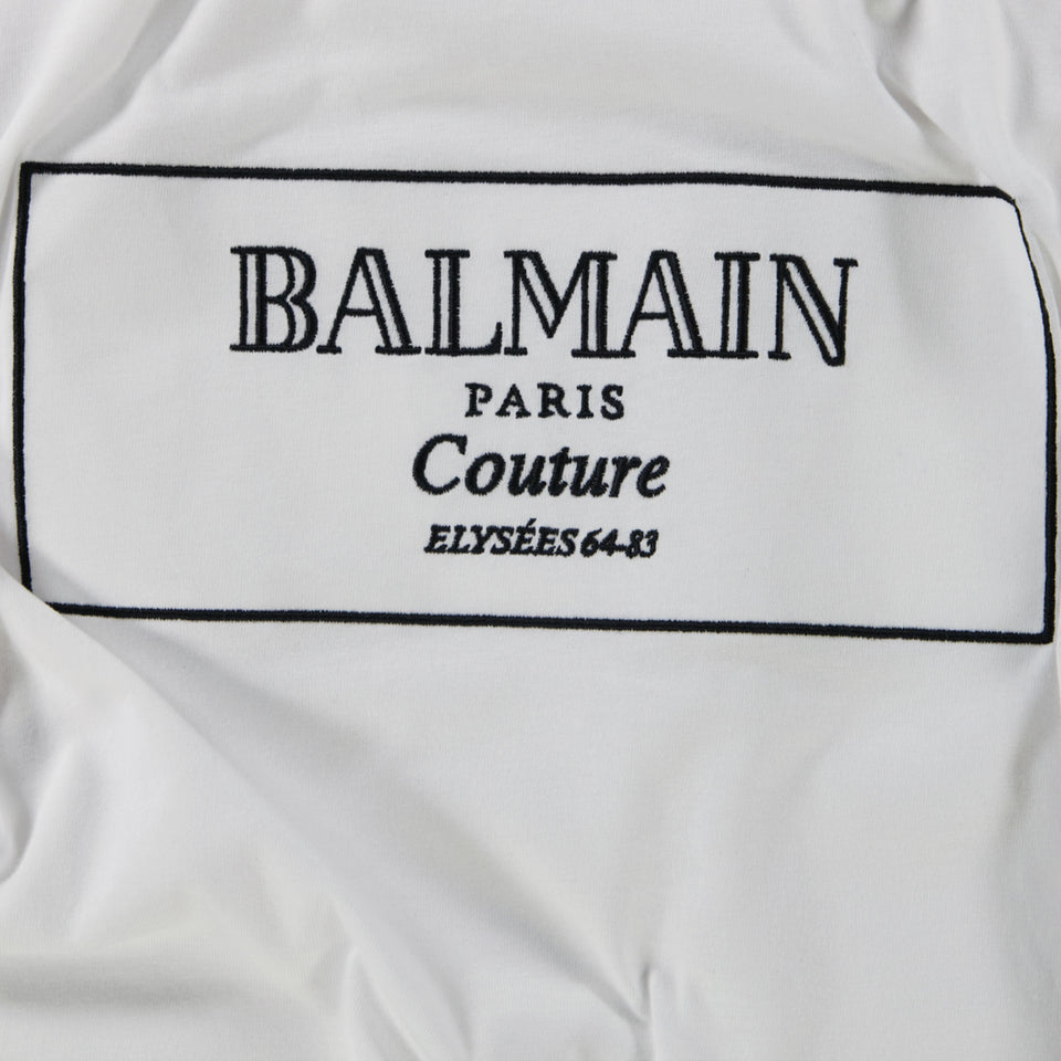 Balmain Kinder Meisjes T-Shirt In Wit