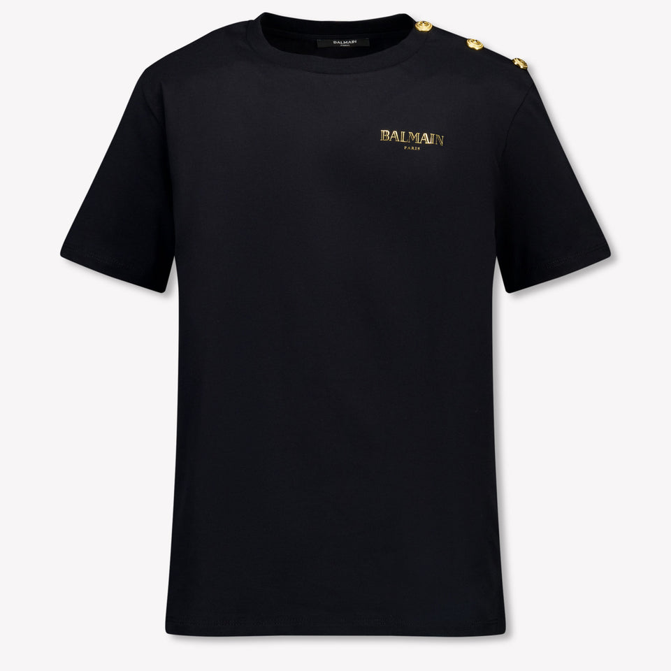 Balmain Kinder Meisjes T-Shirt In Zwart