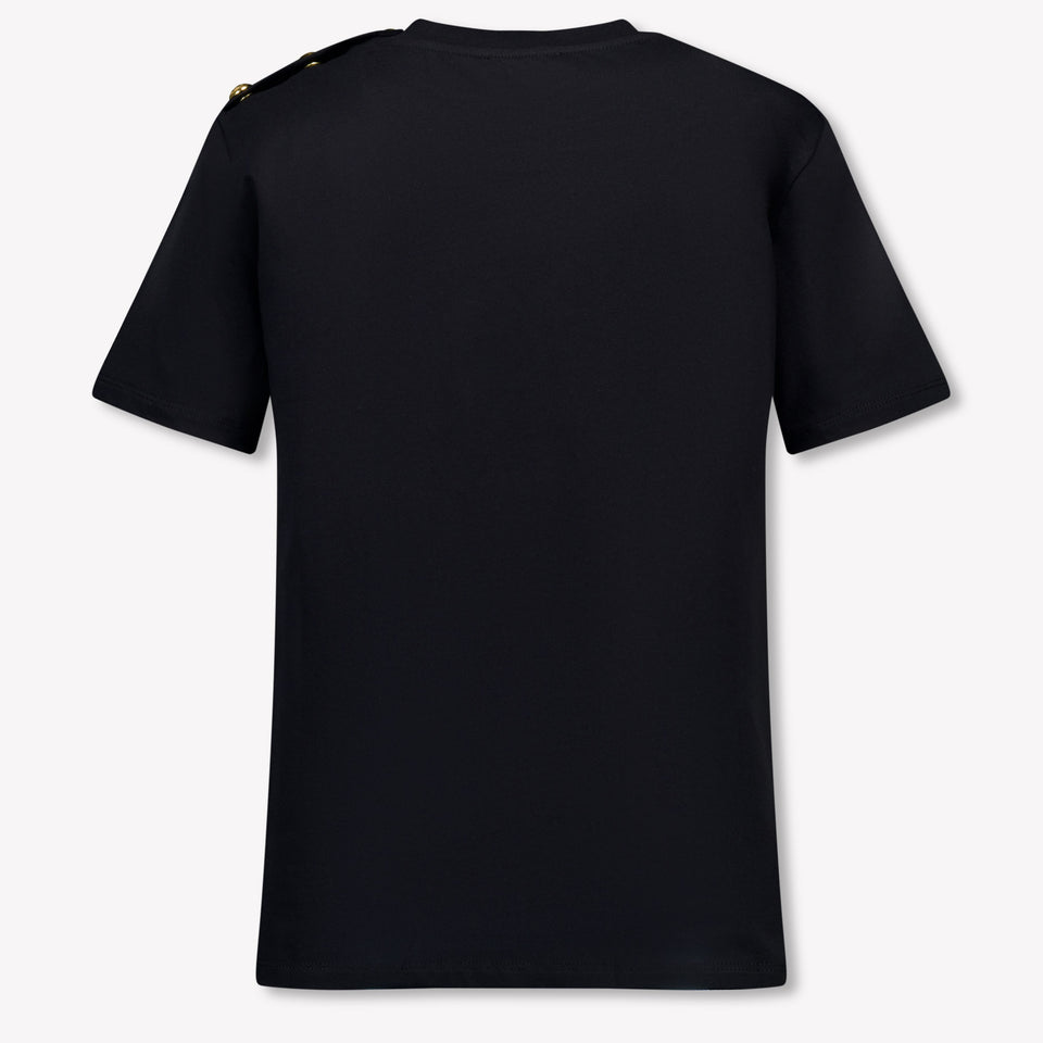 Balmain Kinder Meisjes T-Shirt In Zwart