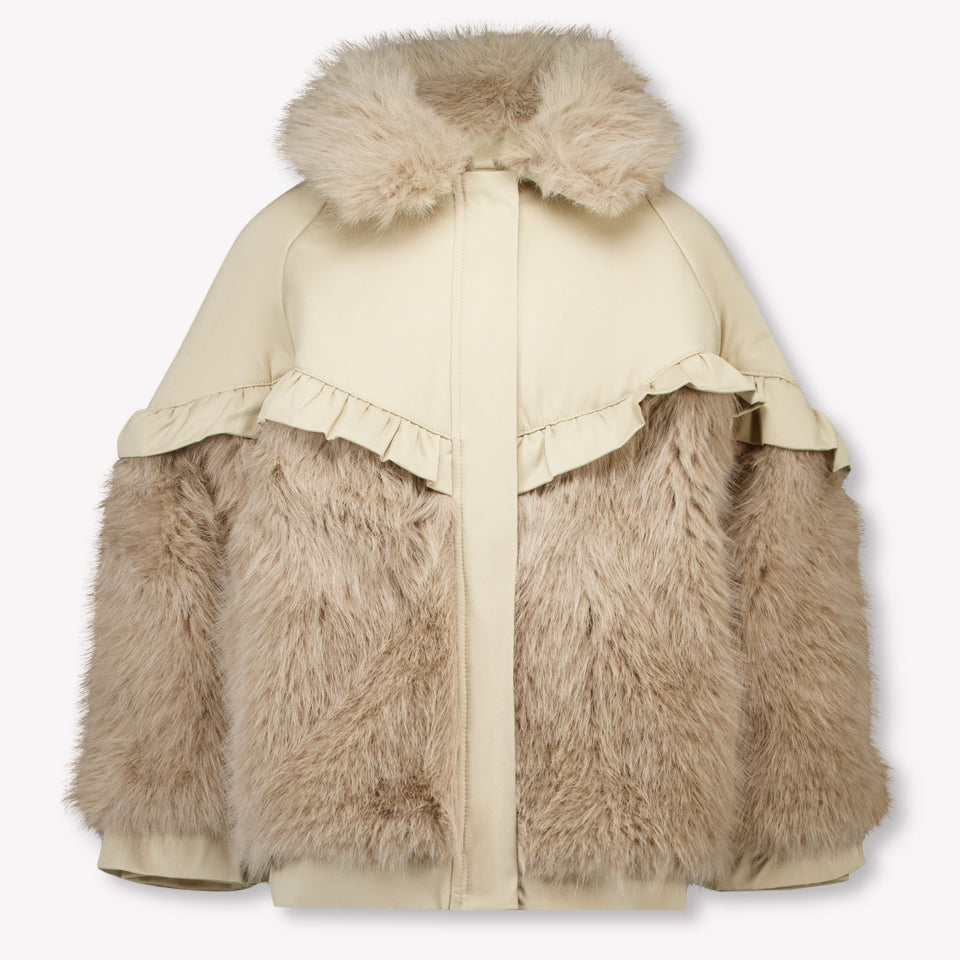 Donsje Amsterdam Kinder Meisjes Faux Fur Jassen In Beige