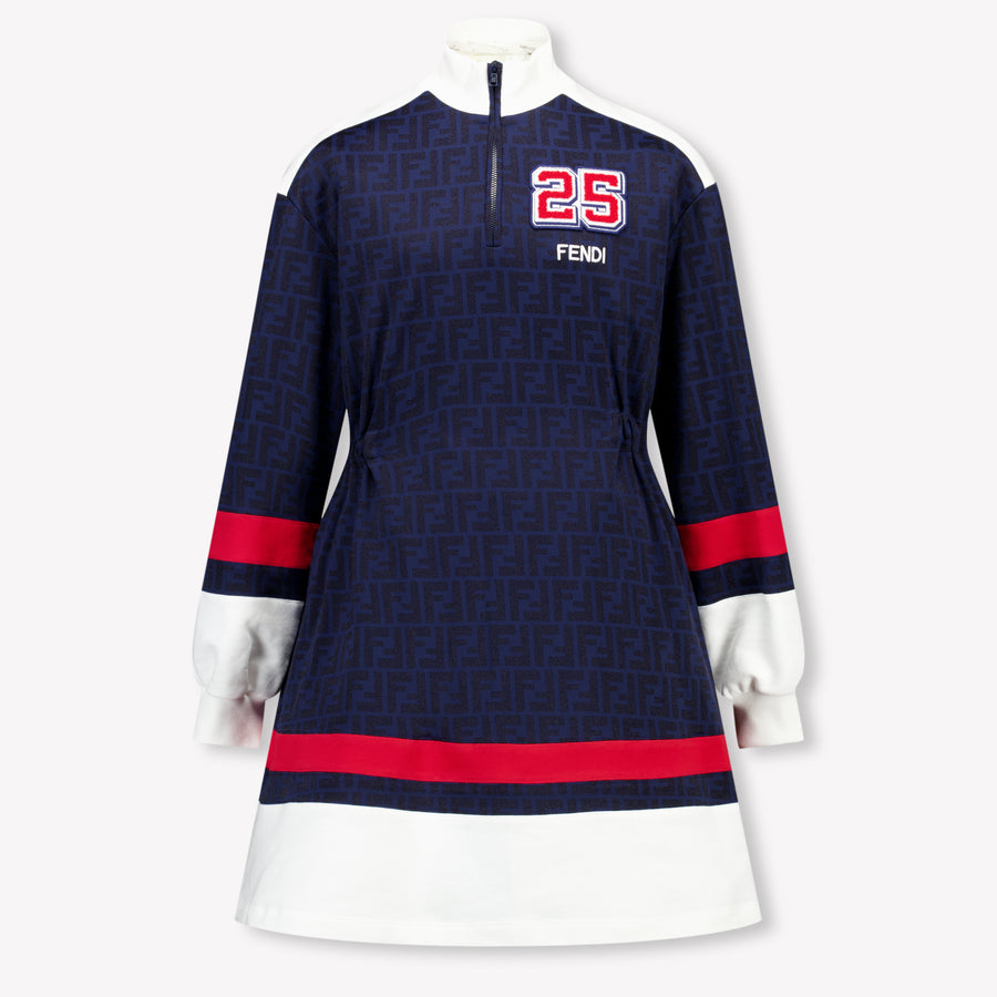 Fendi Kinder Meisjes Jurk In Navy