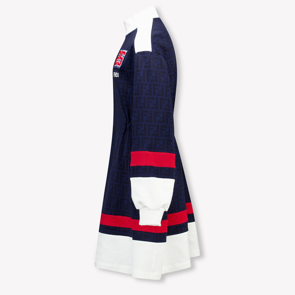 Fendi Kids Girls Dress Navy
