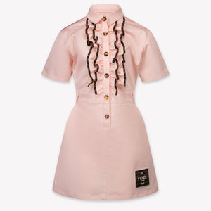 Fendi Kinder Meisjes Jurk In Licht Roze