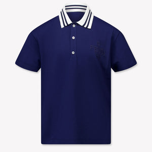 Fendi Kids Boys Polo  Navy