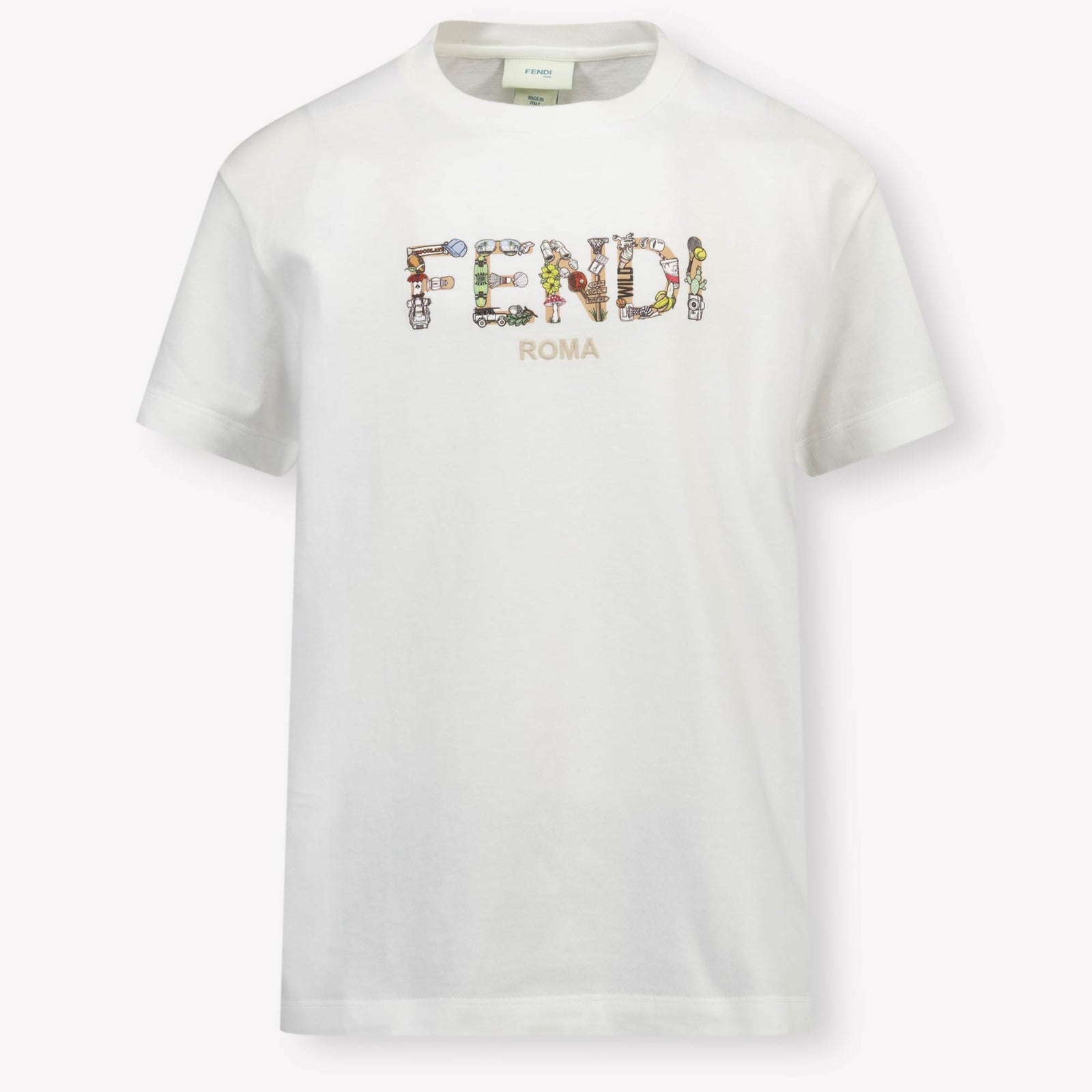 Fendi Kinder Jongens T-Shirt In Wit