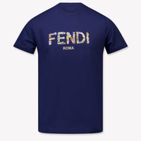 Fendi Kinder Jongens T-Shirt In Navy