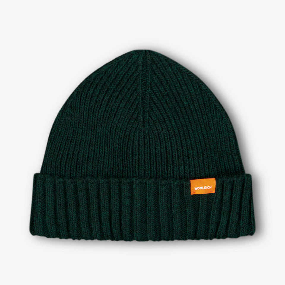 Woolrich Kids Boys Hat Dark Green
