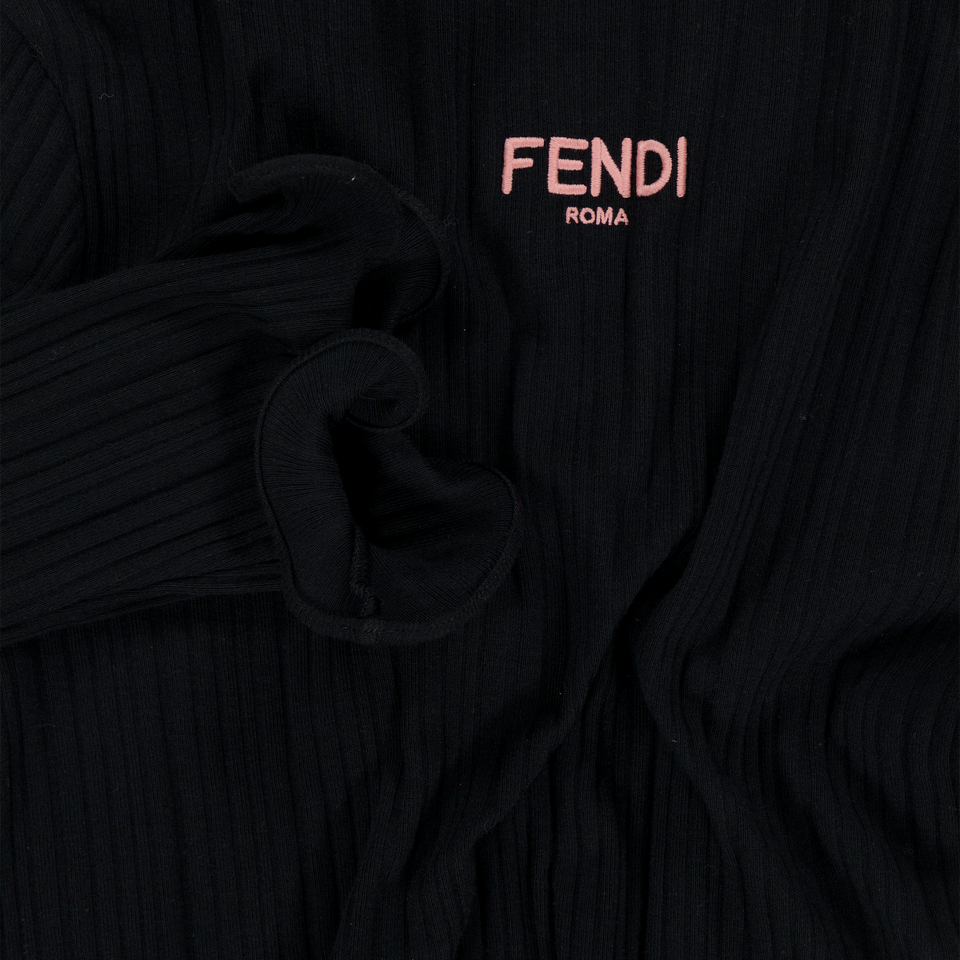 Fendi Kids Girls  T-Shirt Black
