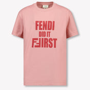 Fendi Kids Girls  T-Shirt Pink
