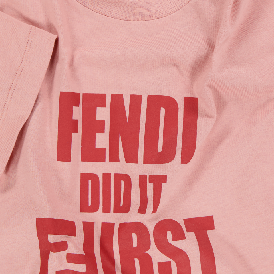 Fendi Kids Girls  T-Shirt Pink