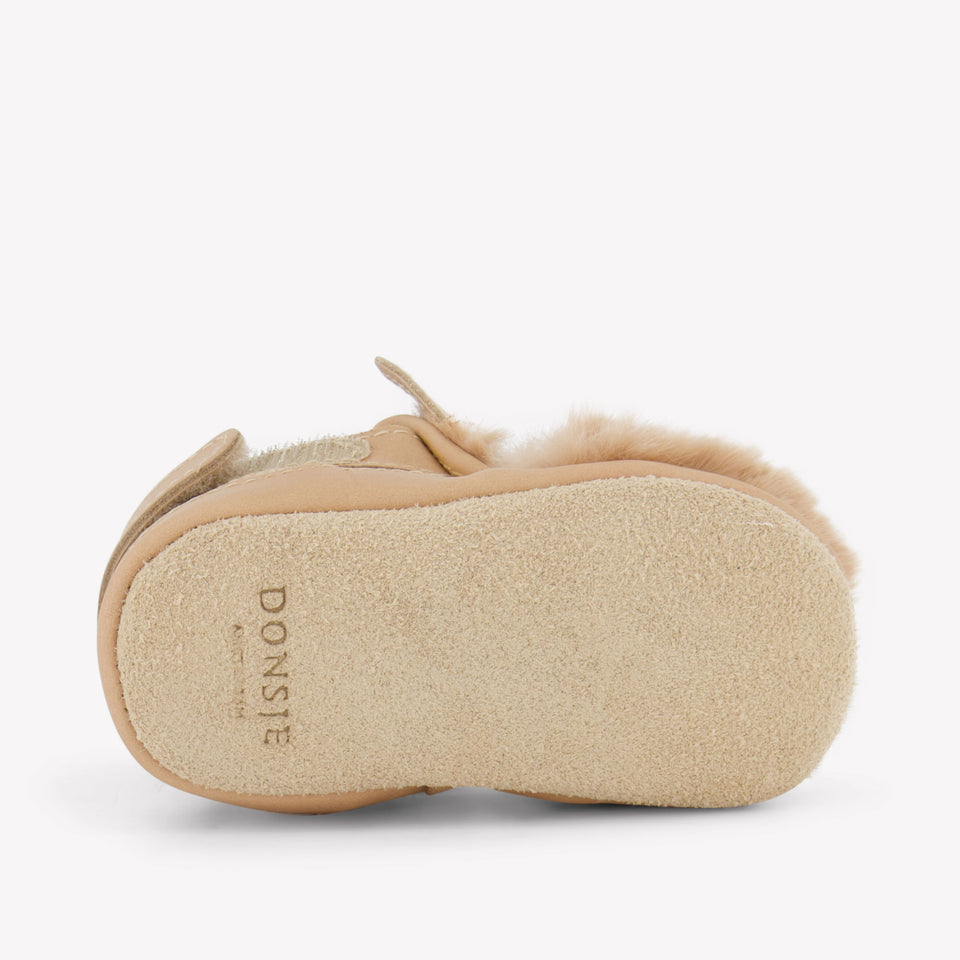 Donsje Amsterdam Fluffy Bunny Baby Girls Shoes  Beige