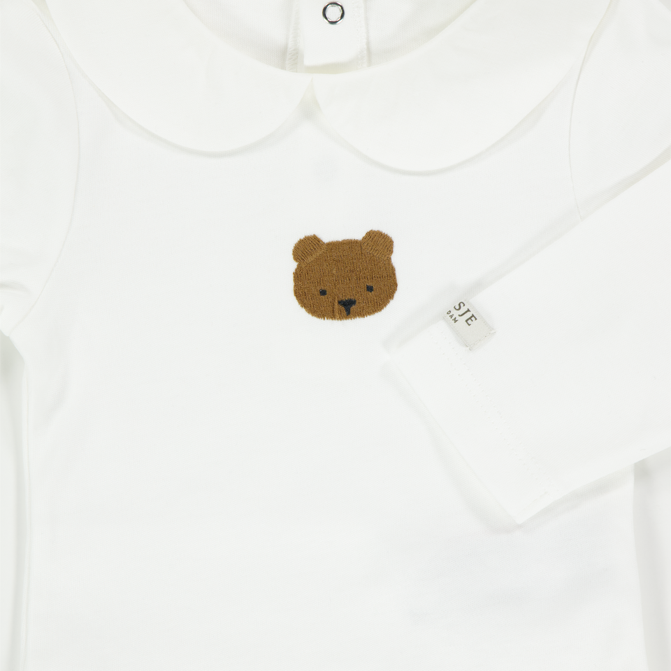 Donsje Amsterdam Bear Baby Unisex Romper  Offwhite