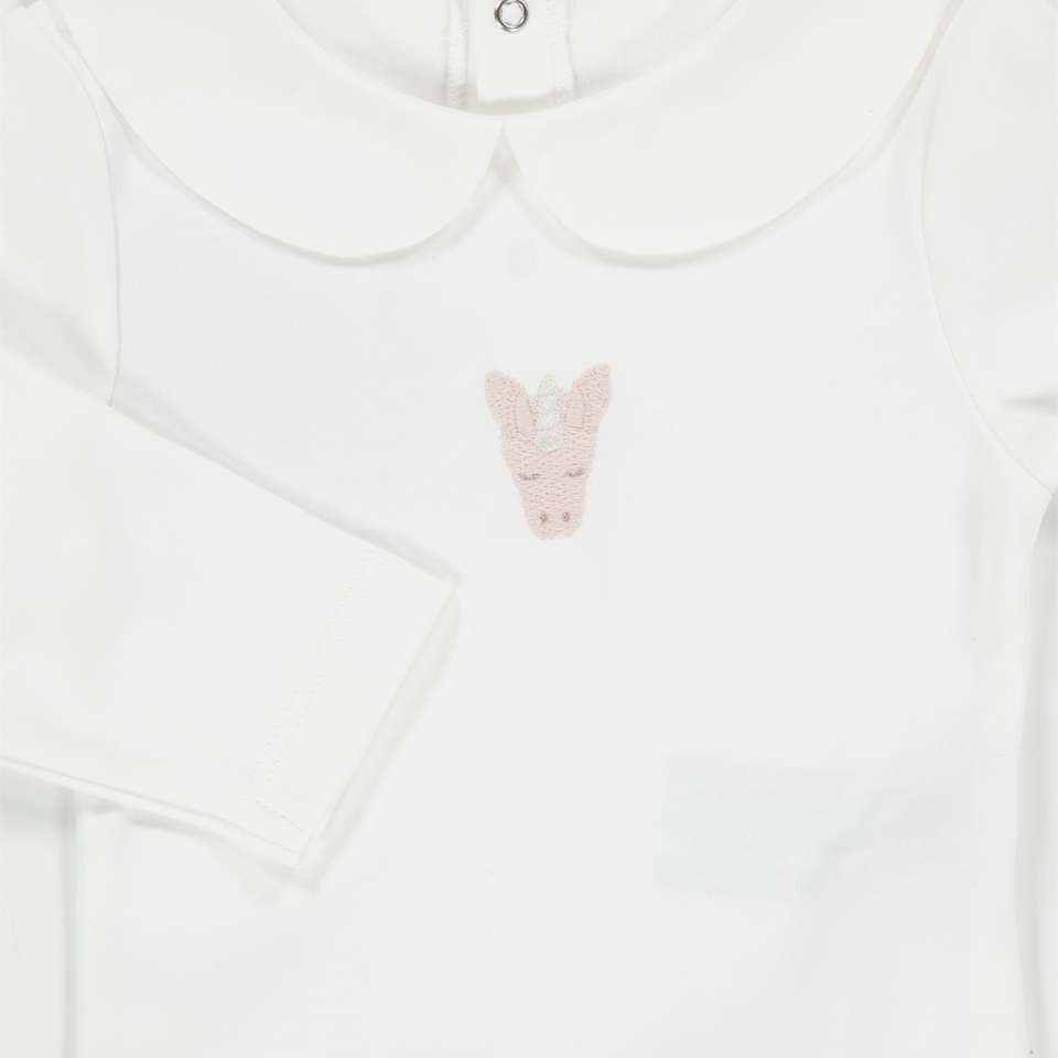 Donsje Amsterdam Unicorn Baby Girls Romper  Offwhite