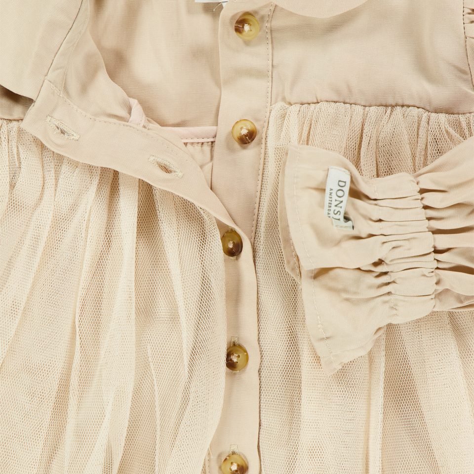 Donsje Amsterdam Venne Baby Meisjes Blouse In Licht Beige