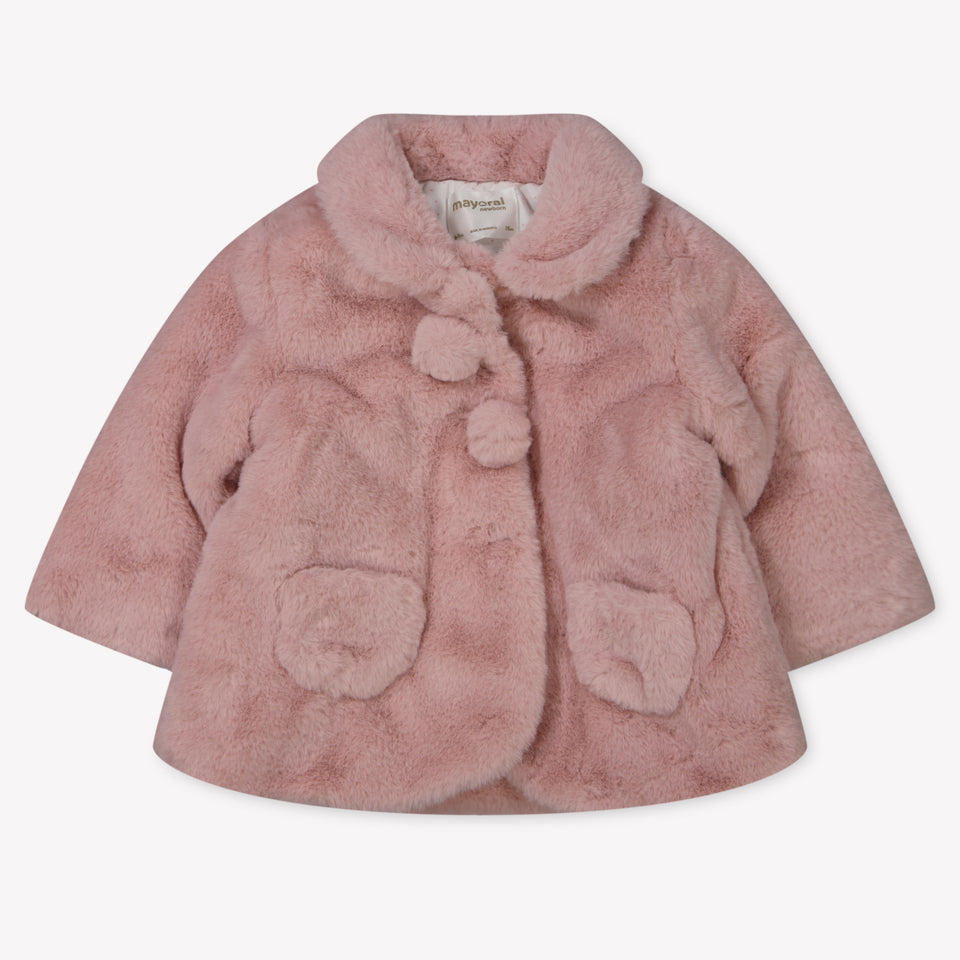 Mayoral Baby Girls Faux fur jacket in Pink