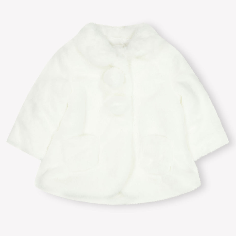 Mayoral Baby Girls Faux fur jacket in White