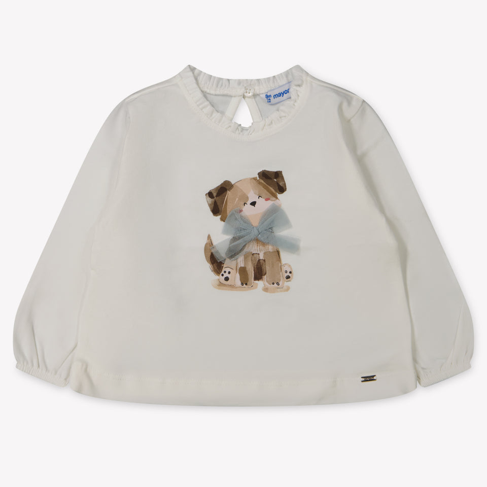 Mayoral Baby Meisjes T-Shirt In Off White