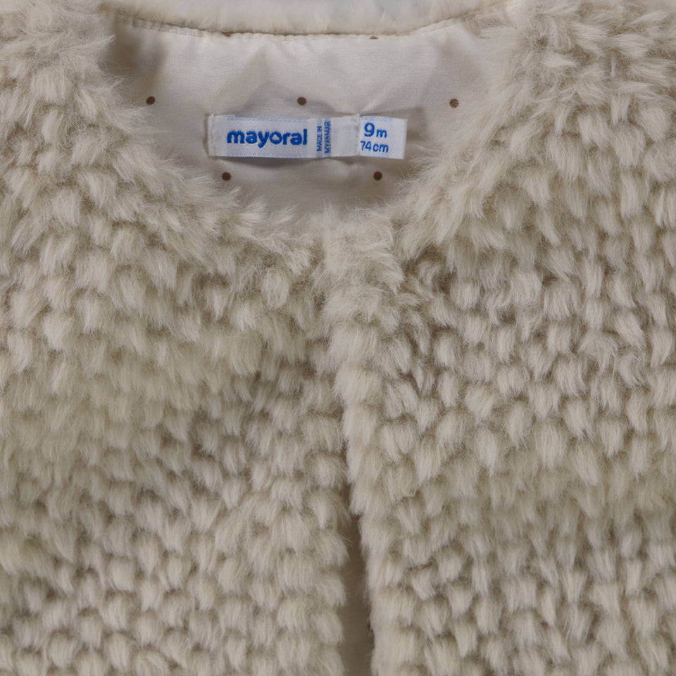 Mayoral Baby Girls Body Warmer  Light Beige